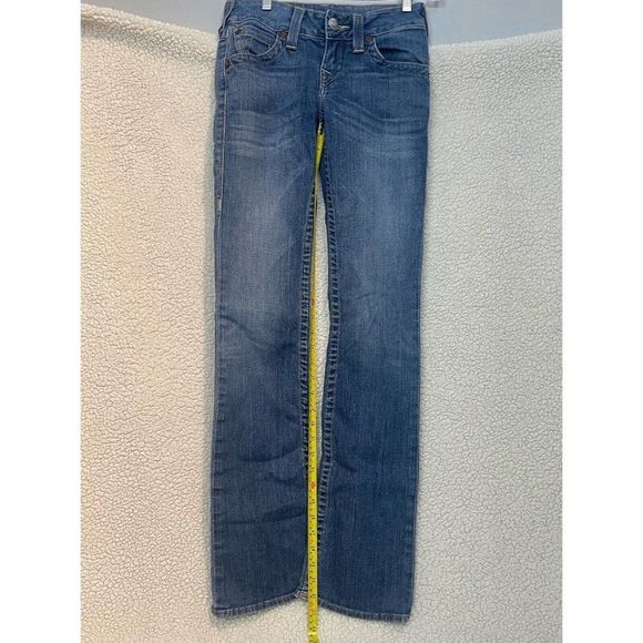 True Religion Hi-Rise Boot Cut Dark Wash Womens Jeans Size 26 Flap Pockets - Picture 10 of 13